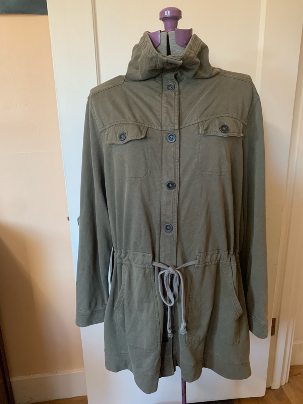 Lucky Brand Lucky Lotus 3X Utility Jacket Olive Green Pockets Softest Knitwear